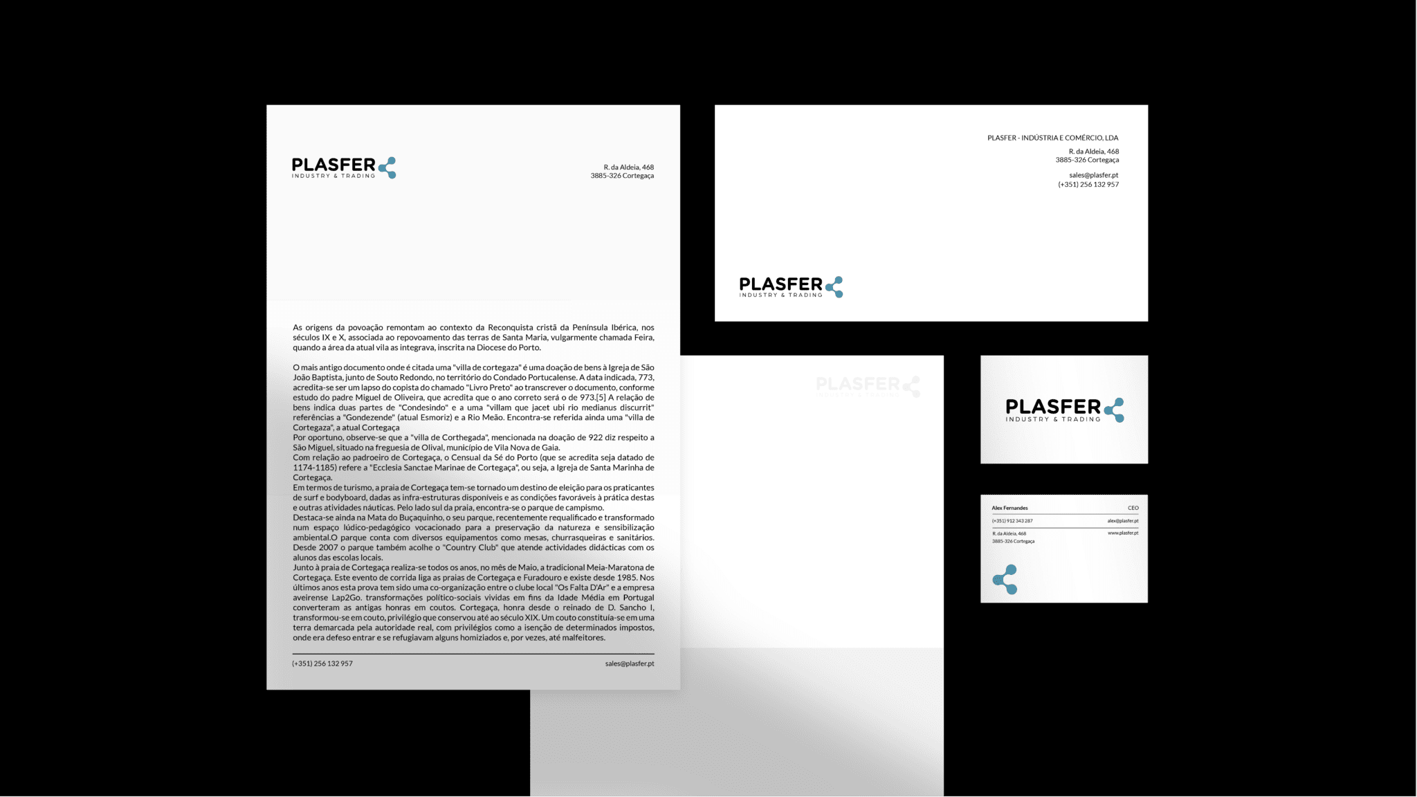 Graphic design supports for PLASFER over black background